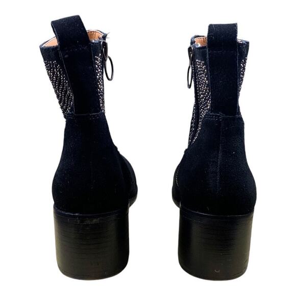 Latigo DOSA  Black Suede Ankle Boots with Silver and Gunmetal Studs -Size 7 - Picture 5 of 10